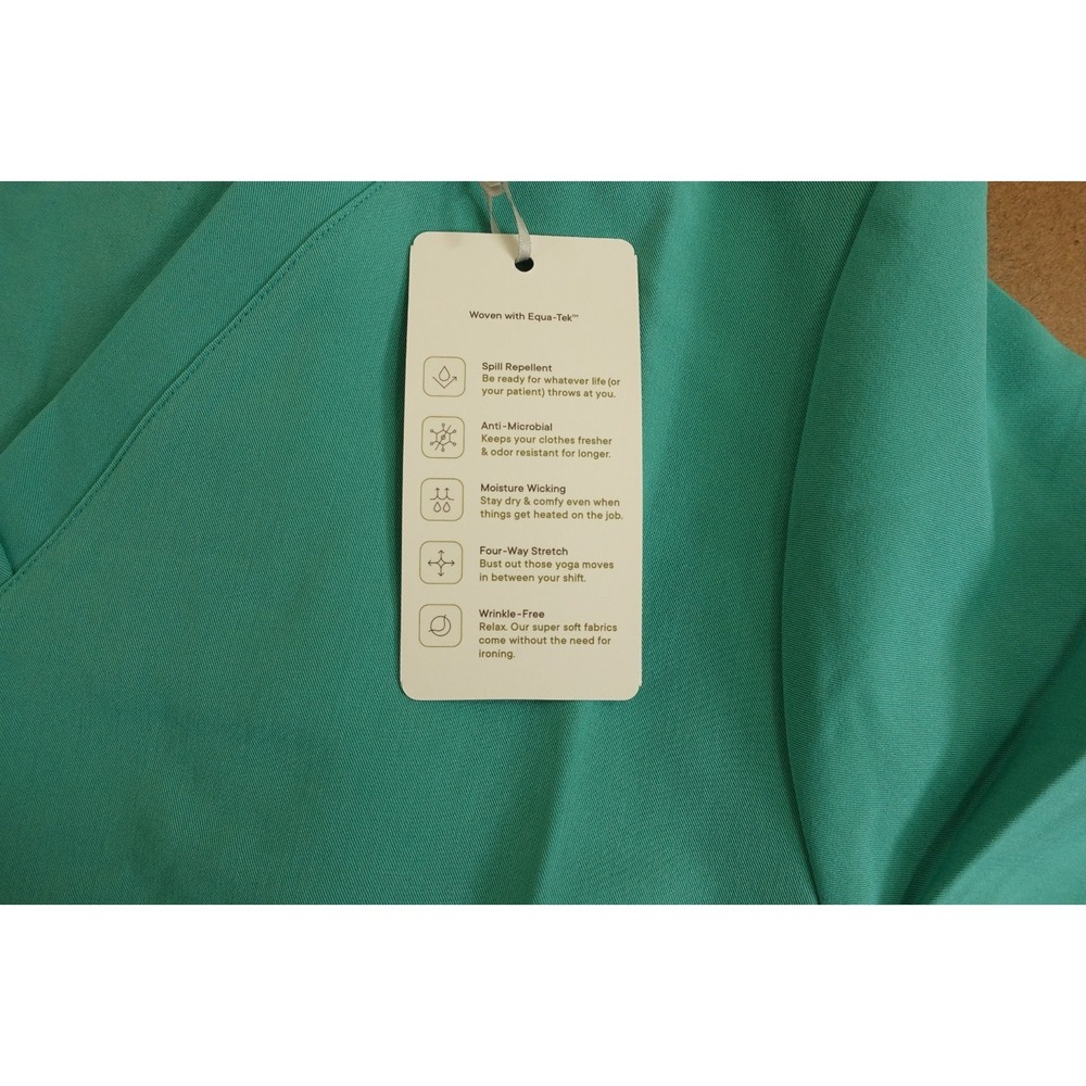 Mandala Womens Size XL Surgical Green Short Sleeve V Neck 6 Pocket Scrub Top NWT - Picture 4 of 11